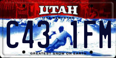 UT license plate C431FM