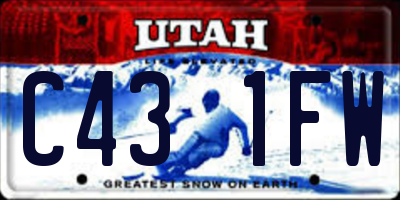 UT license plate C431FW