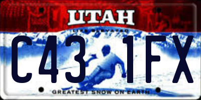 UT license plate C431FX