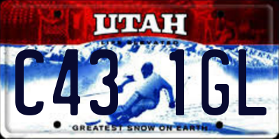 UT license plate C431GL