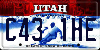 UT license plate C431HE