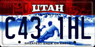 UT license plate C431HL