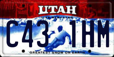 UT license plate C431HM