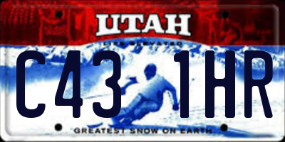 UT license plate C431HR