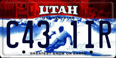 UT license plate C431IR