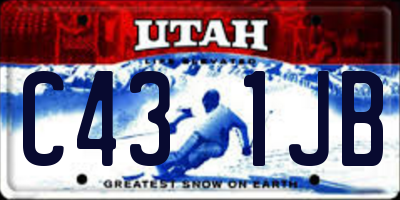 UT license plate C431JB