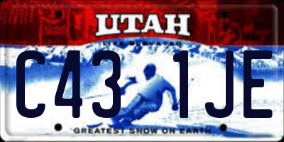 UT license plate C431JE