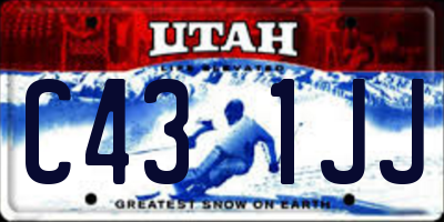 UT license plate C431JJ