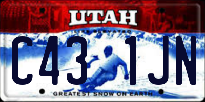 UT license plate C431JN