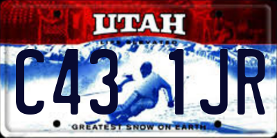 UT license plate C431JR