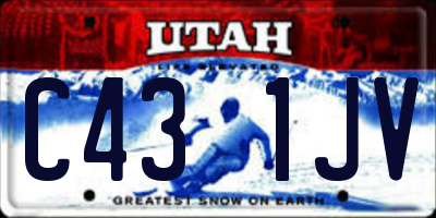 UT license plate C431JV