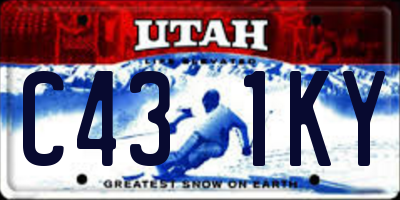UT license plate C431KY