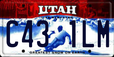 UT license plate C431LM