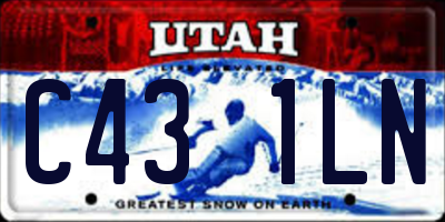 UT license plate C431LN