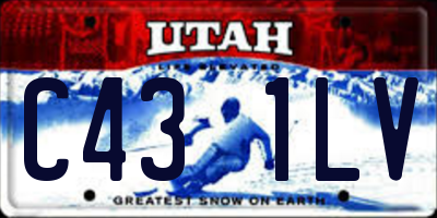 UT license plate C431LV