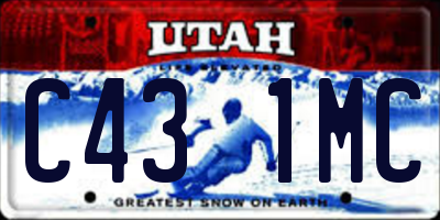 UT license plate C431MC