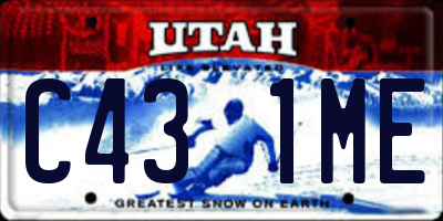 UT license plate C431ME