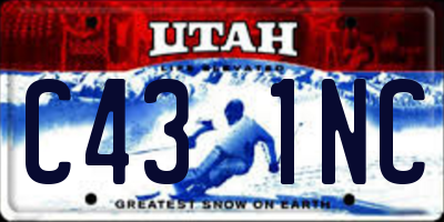 UT license plate C431NC