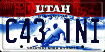 UT license plate C431NI