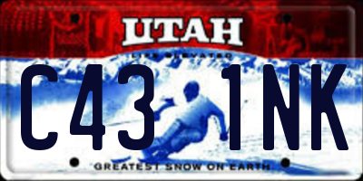 UT license plate C431NK