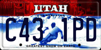 UT license plate C431PD