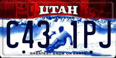 UT license plate C431PJ