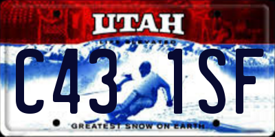 UT license plate C431SF