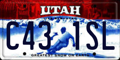 UT license plate C431SL