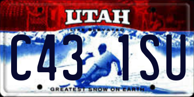 UT license plate C431SU