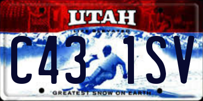 UT license plate C431SV