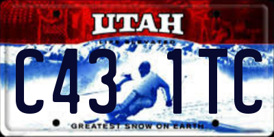 UT license plate C431TC