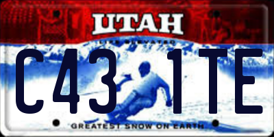 UT license plate C431TE