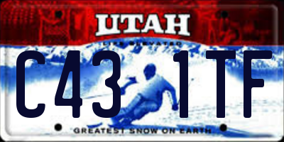 UT license plate C431TF