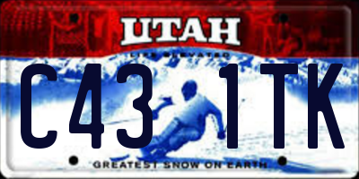 UT license plate C431TK