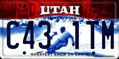 UT license plate C431TM