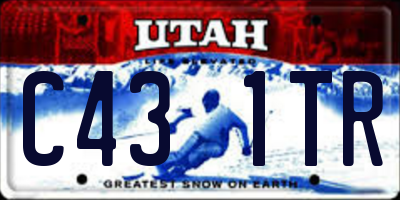 UT license plate C431TR