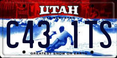 UT license plate C431TS