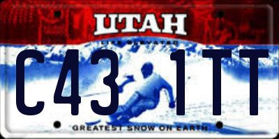 UT license plate C431TT