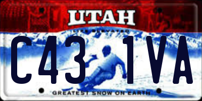 UT license plate C431VA