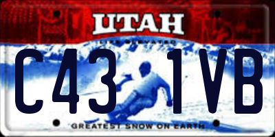 UT license plate C431VB
