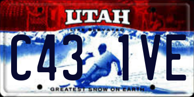 UT license plate C431VE