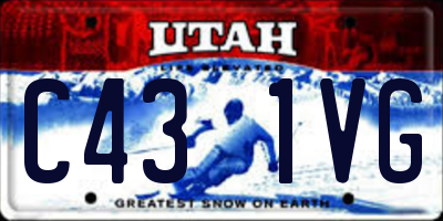 UT license plate C431VG