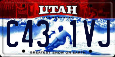 UT license plate C431VJ