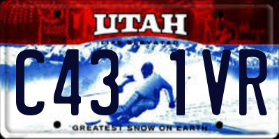 UT license plate C431VR