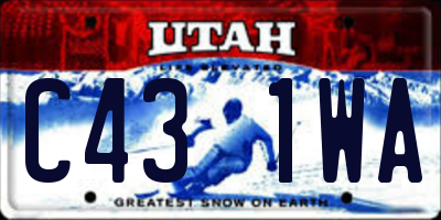 UT license plate C431WA