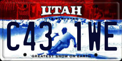 UT license plate C431WE