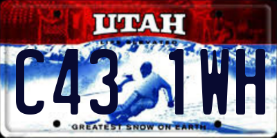 UT license plate C431WH