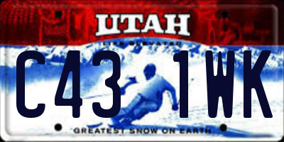 UT license plate C431WK