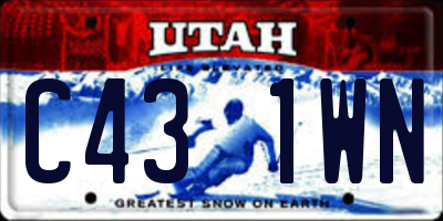 UT license plate C431WN