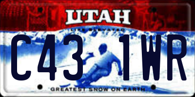 UT license plate C431WR